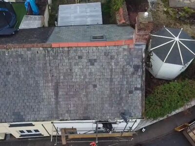 Ridge tiles replaced on end terraced property the Southwest
