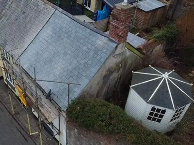 Tiled roof replaced on end terraced property the Southwest